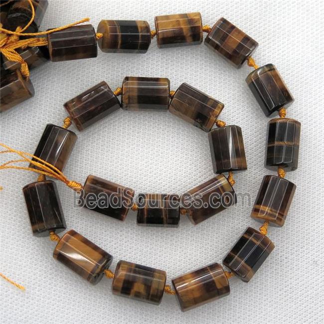 Tiger eye stone beads, faceted Column