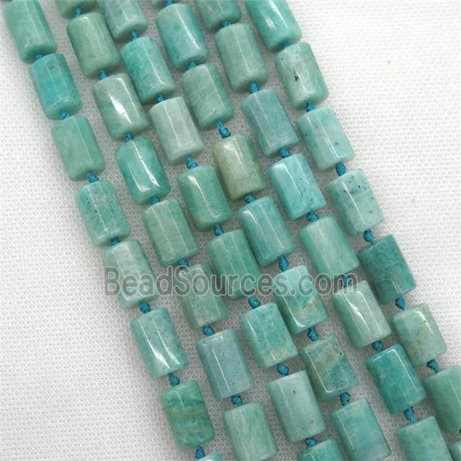 Green Amazonite Beads, faceted column