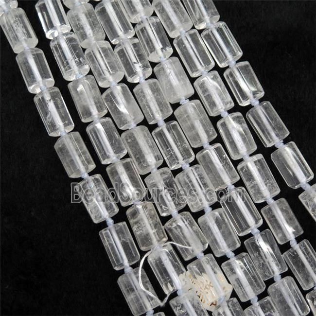 Clear Quartz Beads, faceted column