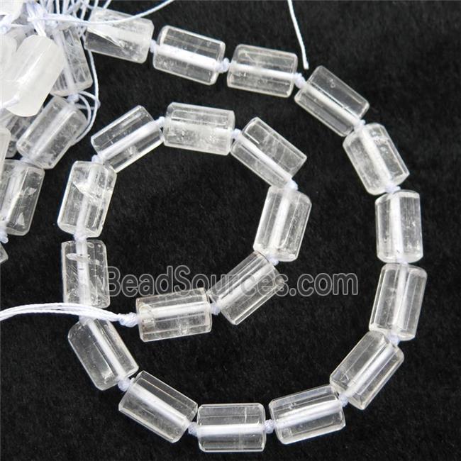 Clear Quartz Beads, faceted column