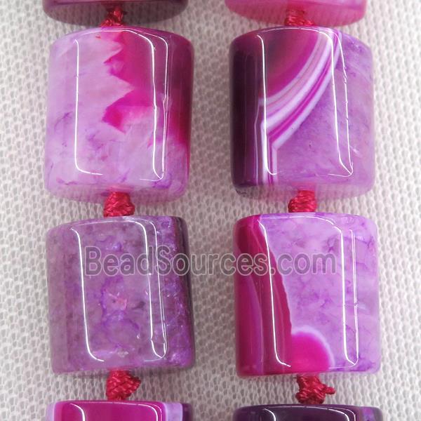 hotpink Druzy Agate column beads