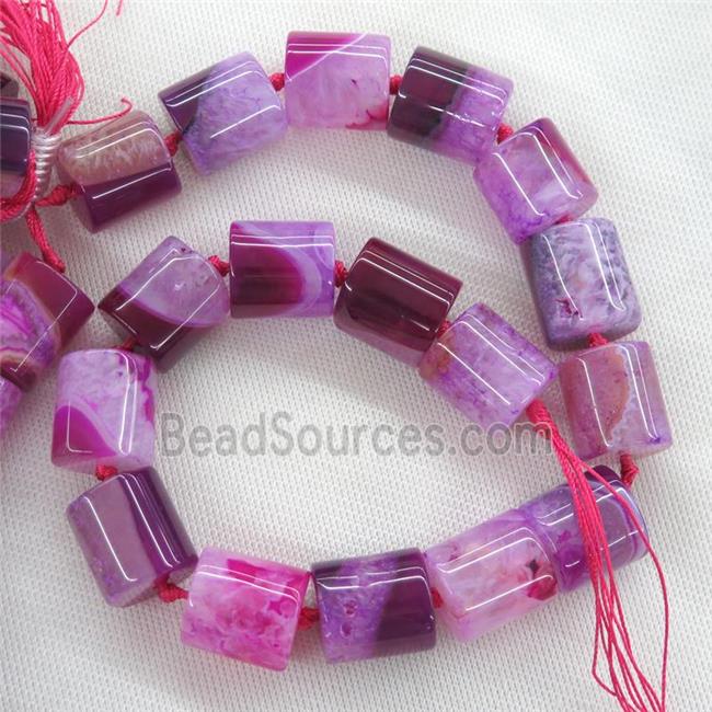 hotpink Druzy Agate column beads