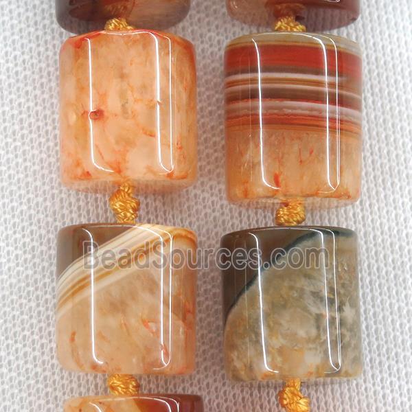 orange Druzy Agate column beads