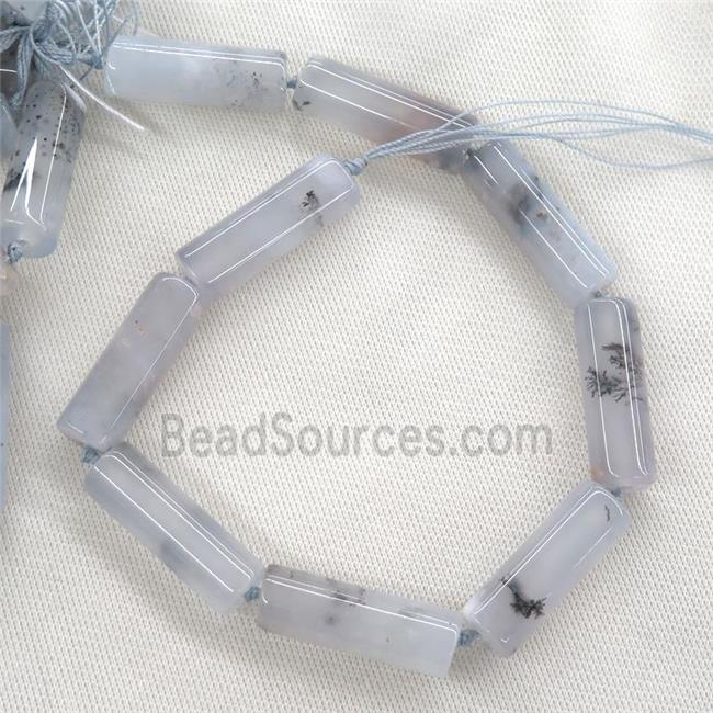 blue Chalcedony Agate column beads