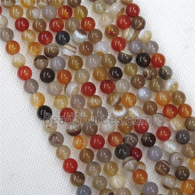 natural Brazilian Stripe Agate Beads, round