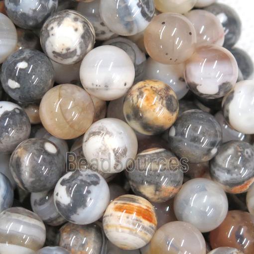 round Ocean Agate Beads, color treated