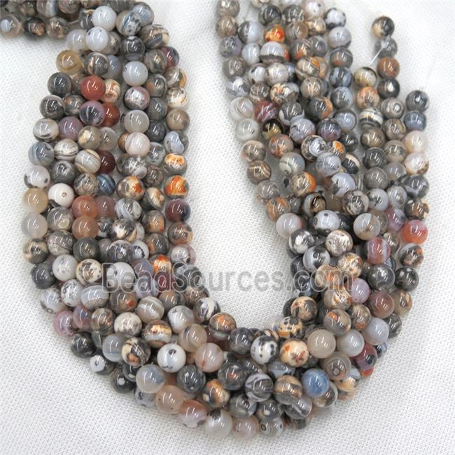 round Ocean Agate Beads, color treated