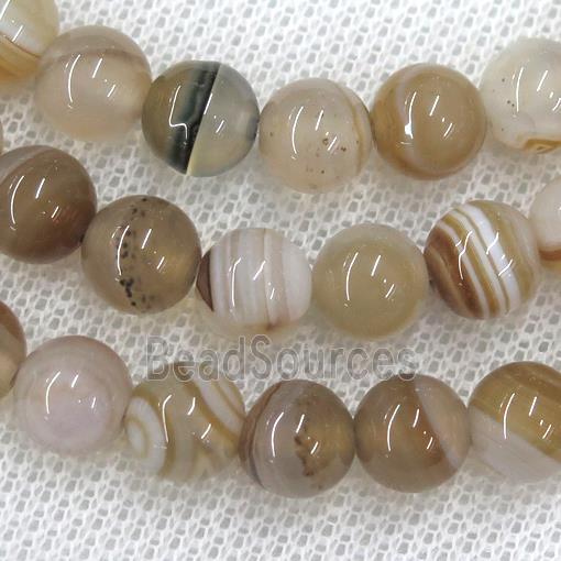 round coffee stripe agate beads