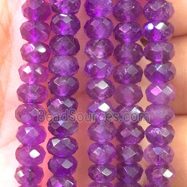 purple Amethyst Beads, faceted rondelle