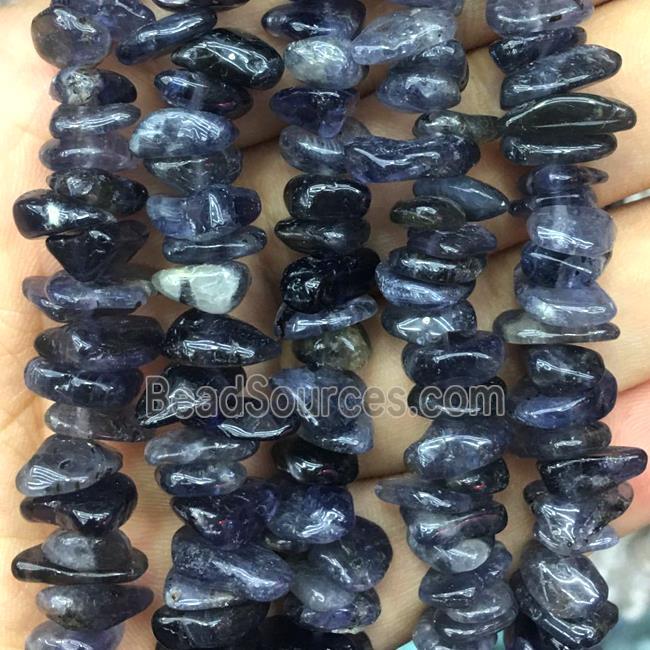 Tanzanite beads chip, freeform, inkblue