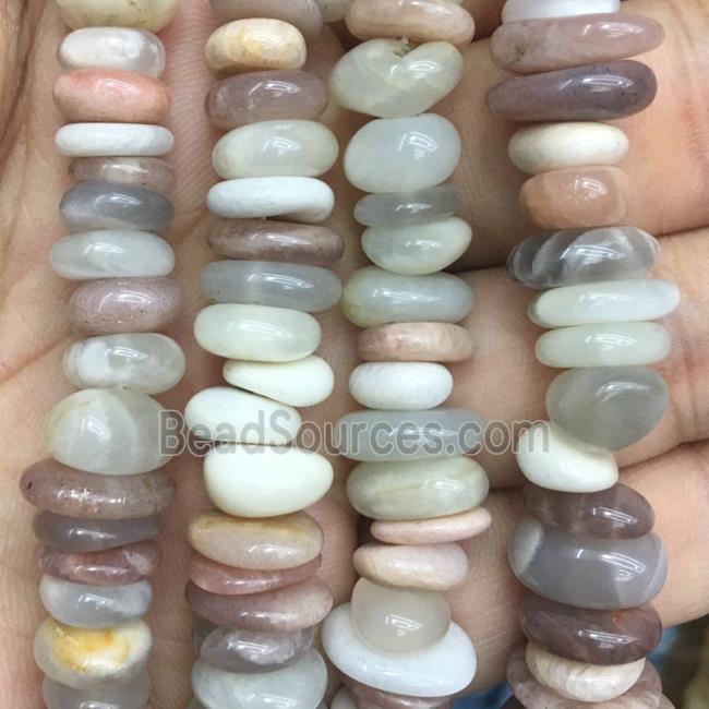 MoonStone Chip Beads, multi-color