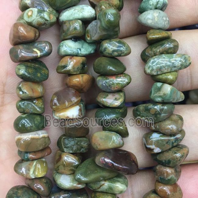 green Rhyolite chip beads