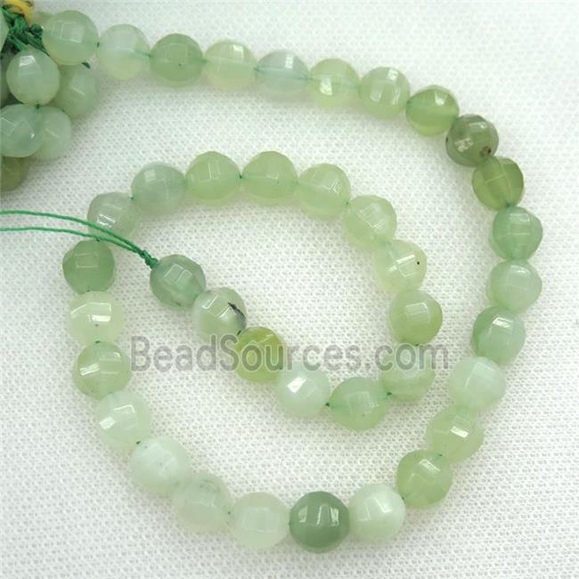 Chinese New Mountain Jade Beads, faceted round