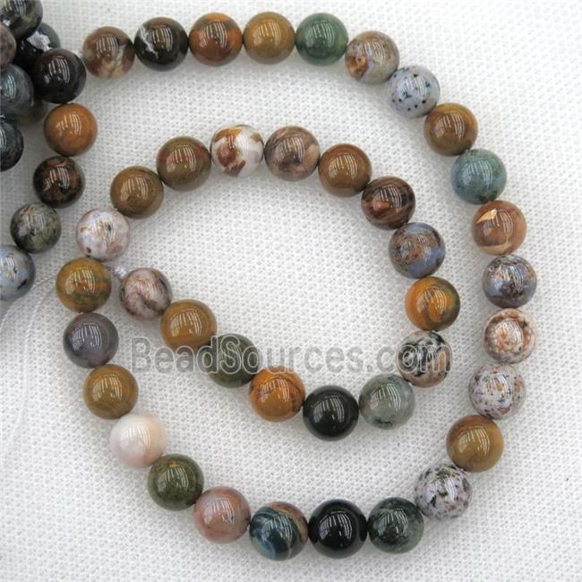 round Ocean Agate Beads, multi color