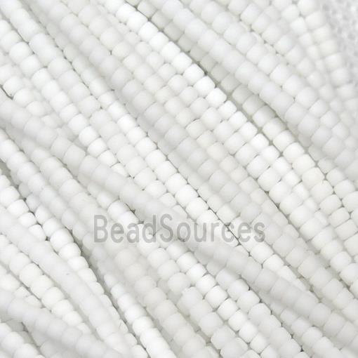 tiny white Lampwork Glass seed Beads