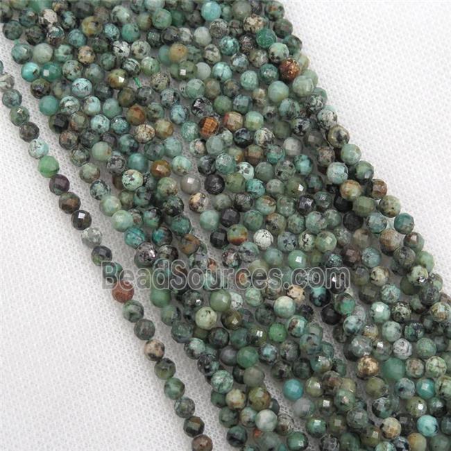 green African Turquoise beads, faceted round