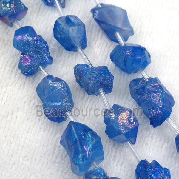 blue Crystal Quartz chip beads