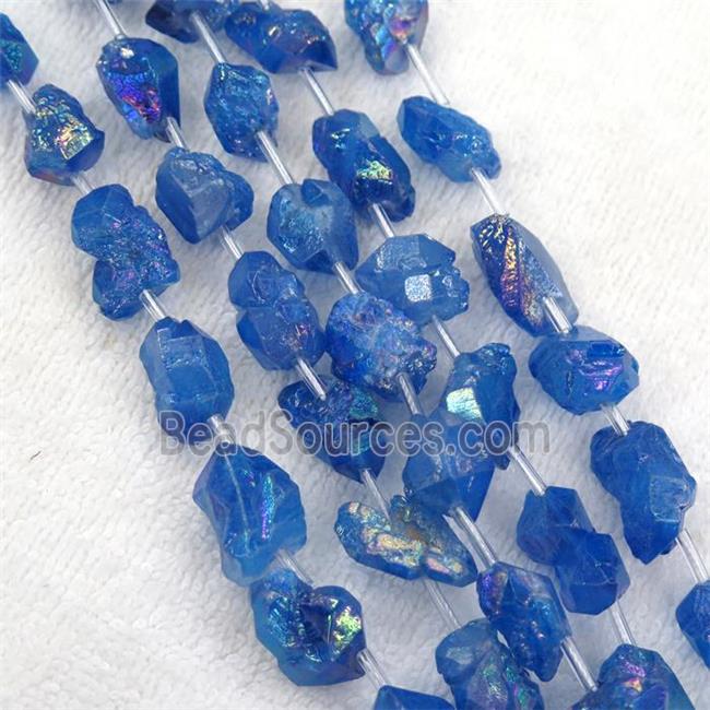 blue Crystal Quartz chip beads