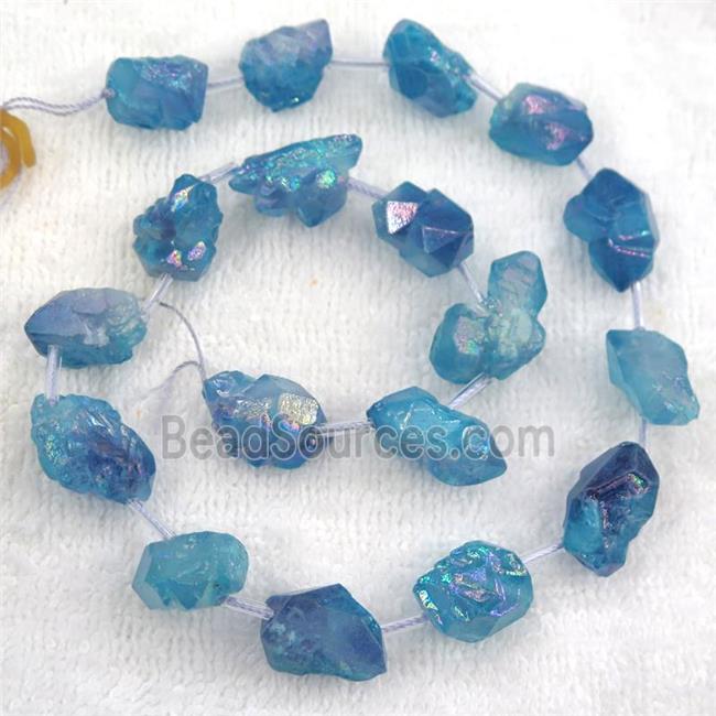 blue Crystal Quartz chip beads