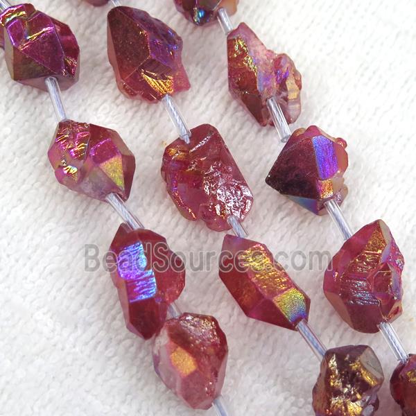 red Crystal Quartz chip beads