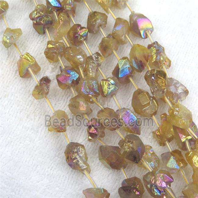 yellow Crystal Quartz chip beads