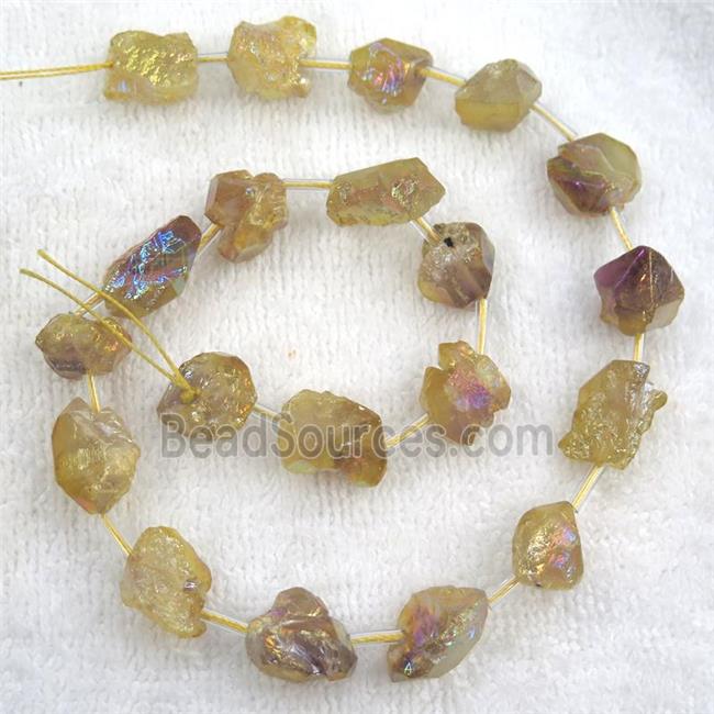 yellow Crystal Quartz chip beads