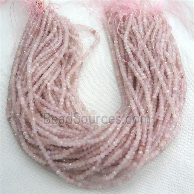 Madagascar Rose Quartz beads, faceted rondelle