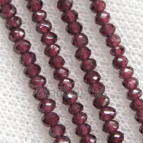 red Garnet Beads, faceted rondelle