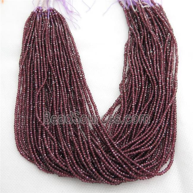 red Garnet Beads, faceted rondelle