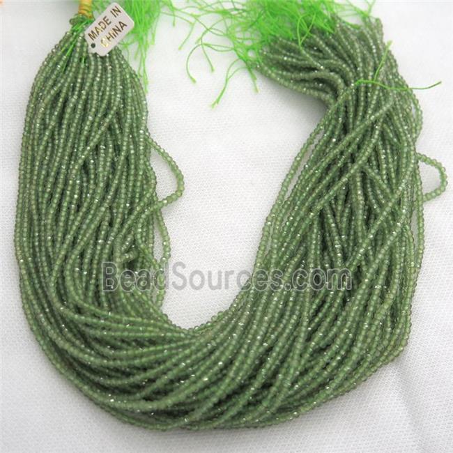 green Peridot Beads, faceted rondelle