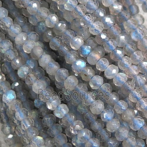 natural Labradorite Beads, faceted rondelle