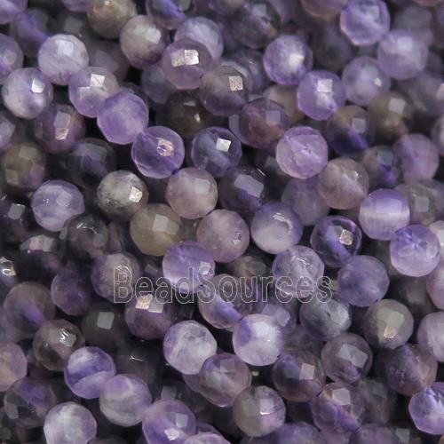 purple Amethyst beads, faceted round