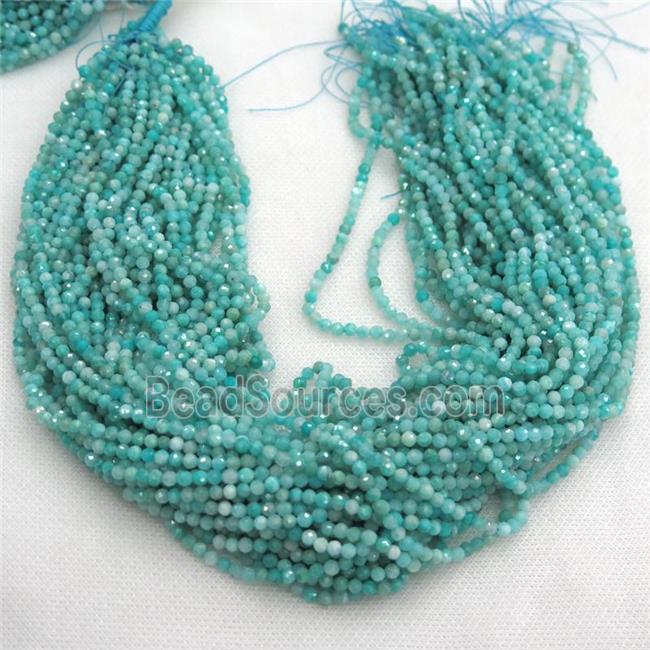 tiny Amazonite Beads, faceted round