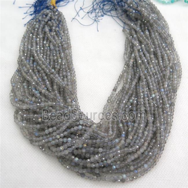 tiny Labradorite Seed Beads, faceted round