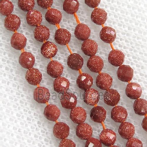 tiny gold SandStone Seed Beads, faceted round