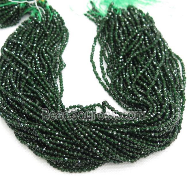 tiny green SandStone seed Beads, faceted round