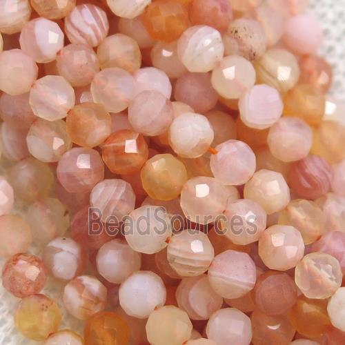 red Botswana Agate Beads, faceted round