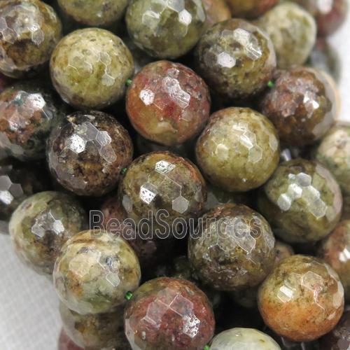 Green Garnet Beads, faceted round