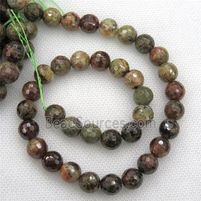 Green Garnet Beads, faceted round