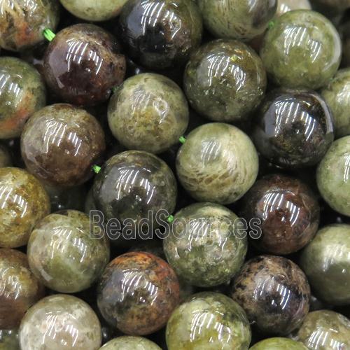 round Green Garnet Beads