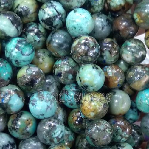 round natural African turquoise beads