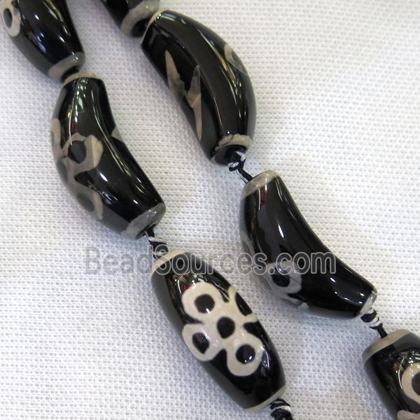 black Tibetan Agate horn Beads