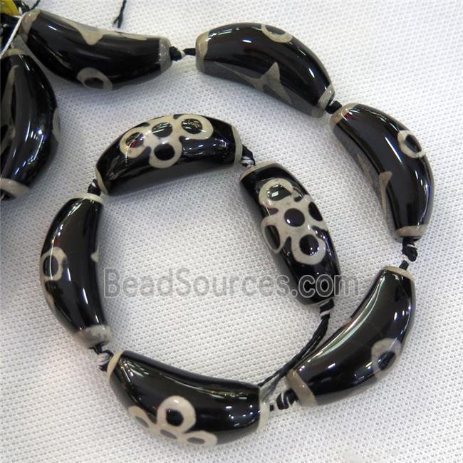 black Tibetan Agate horn Beads