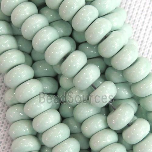 green Oxidative Agate rondelle beads