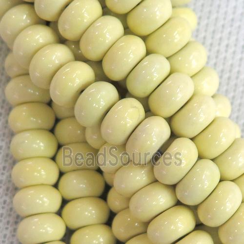 yellow Oxidative Agate rondelle beads