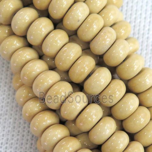 yellow Oxidative Agate rondelle beads