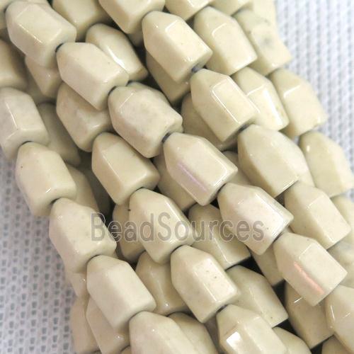 cream Oxidative Agate bullet beads