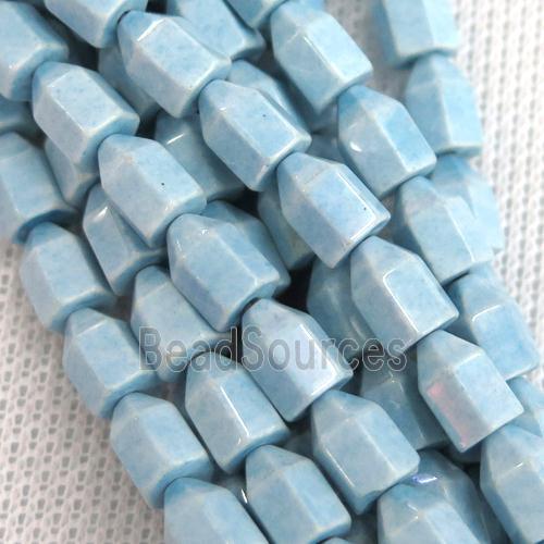 blue Oxidative Agate bullet beads