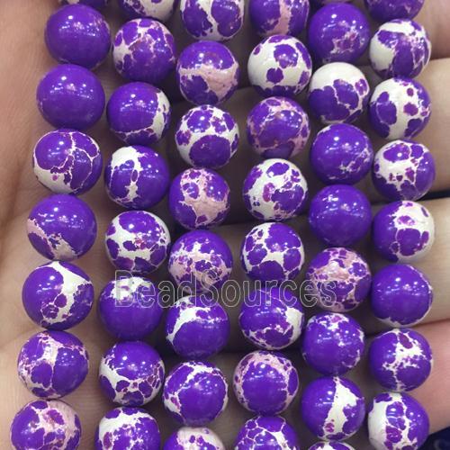 round purple synthetic Imperial Jasper beads