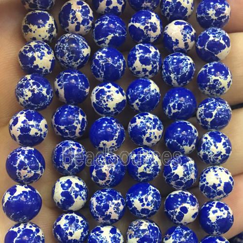 round blue synthetic Imperial Jasper beads